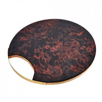 Artesà Round Serving Board with Tortoise Shell Resin Finish