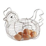 Kitchen Craft Chrome Plated Wire Large Chicken - Egg Basket