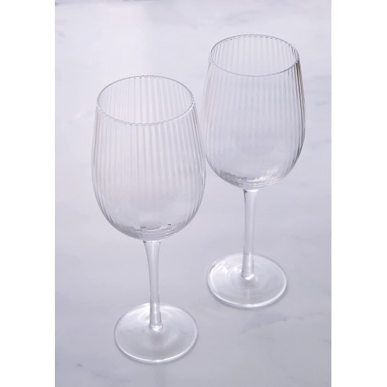 Shop quality BarCraft Ribbed Wine Glasses, Set of 2 Large Patterned Glasses in Gift Box, 450ml in Kenya from vituzote.com Shop in-store or online and get countrywide delivery!