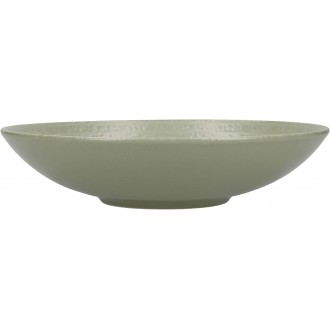 Kitchen Craft Pasta Bowls Set of 4 in Gift Box, Lead-Free Glazed Stoneware, Green / Cream, 22cm