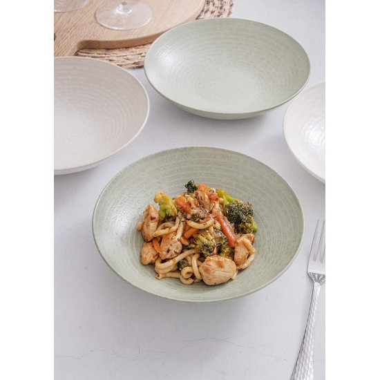 Shop quality Kitchen Craft Pasta Bowls Set of 4 in Gift Box, Lead-Free Glazed Stoneware, Green / Cream, 22cm in Kenya from vituzote.com Shop in-store or online and get countrywide delivery!