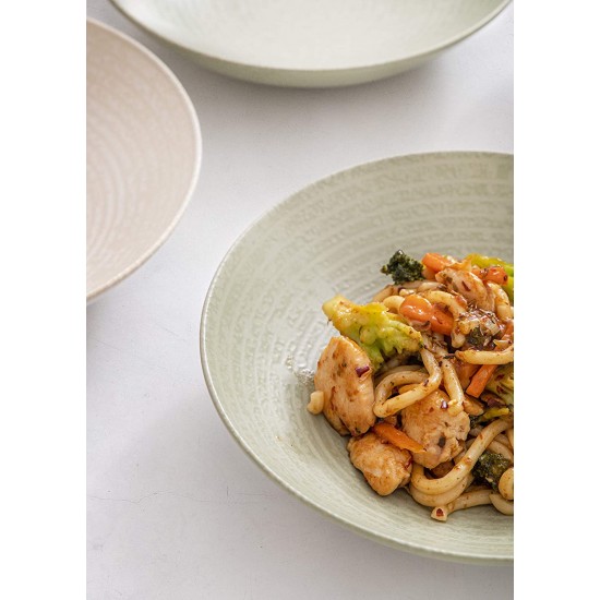 Shop quality Kitchen Craft Pasta Bowls Set of 4 in Gift Box, Lead-Free Glazed Stoneware, Green / Cream, 22cm in Kenya from vituzote.com Shop in-store or online and get countrywide delivery!