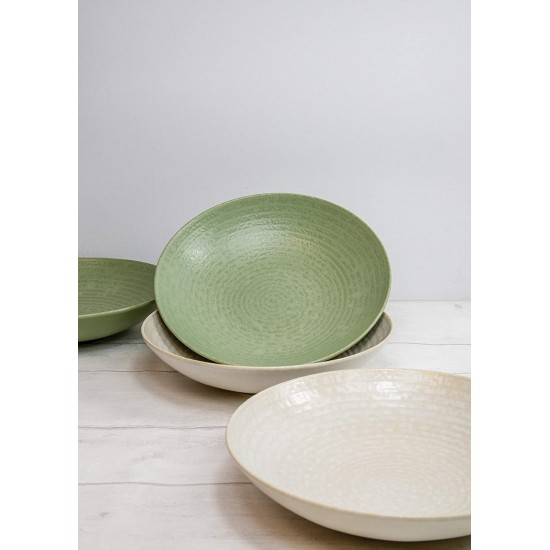 Shop quality Kitchen Craft Pasta Bowls Set of 4 in Gift Box, Lead-Free Glazed Stoneware, Green / Cream, 22cm in Kenya from vituzote.com Shop in-store or online and get countrywide delivery!