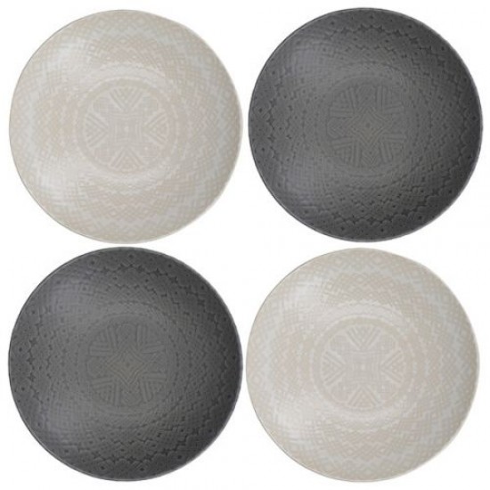 Shop quality Kitchen Craft Pasta Bowls Set of 4 in Gift Box, Lead-Free Glazed Stoneware, Embossed Grey / Black, 22cm in Kenya from vituzote.com Shop in-store or online and get countrywide delivery!