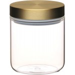 Master Class Airtight Small Glass Food Storage Jar with Brass Lid, 700ml