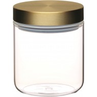 Master Class Airtight Small Glass Food Storage Jar with Brass Lid, 700ml