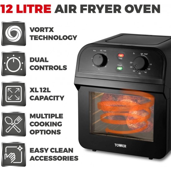 Shop quality Tower Manual Air Fryer Oven with Rapid Air Circulation and 10 Preset Cooking Options, 12 Litre, Black [Save Upto 50 On Energy Bills] in Kenya from vituzote.com Shop in-store or online and get countrywide delivery!