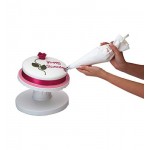 Kitchen Craft 24 cm Sweetly Does it Tilting Display Boxed Cake Decorating Turntable, White