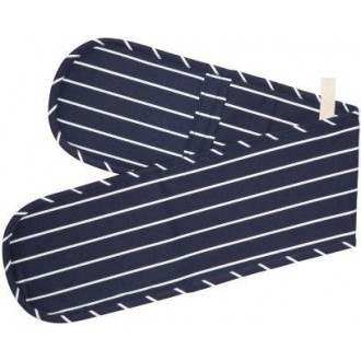 Kitchen Craft Blue Butcher's Stripe Double Oven Glove