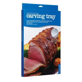 Kitchen Craft Carving Tray / Meat Tray, Stainless Steel, 35.5cm x 25.5cm