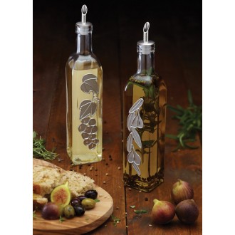 Kitchen Craft Italian Glass Oil and Vinegar Bottles - Set of 2, 500ml each