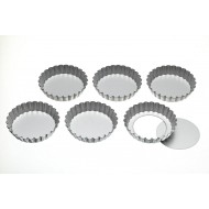 Kitchen Craft Loose Base Tart Tins, 10 cm - Set of 6