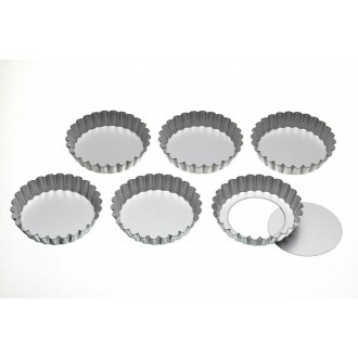 Kitchen Craft Loose Base Tart Tins, 10 cm - Set of 6