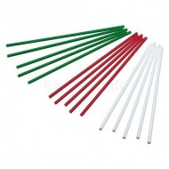 Sweetly Does It 15 cm Plastic Coloured Cake Pop Sticks, Pack of 60, Green/ Red/ White