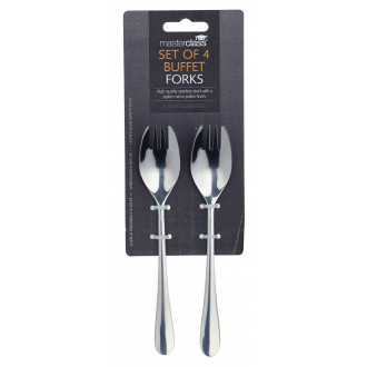 Master Class Stainless Steel Buffet Forks, 16.5 cm (Set of 4)