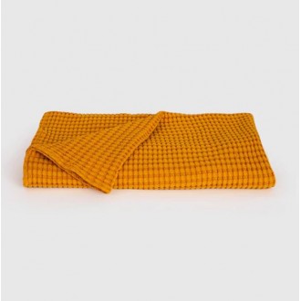 Ariika Honey Comb Throw Blanket (140 x 180 cm), Mustard - 100% Egyptian Cotton