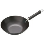 World Of Flavours Oriental Carbon Steel Non-Stick Phenolic Handled Wok, 26.5cm