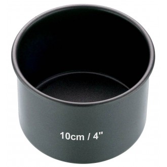 Master Class Non-Stick Deep Mini Round Cake Tin / Pork Pie Mould With Loose Base, 10 cm (4")