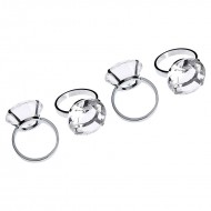 Premier Diamante Napkin Rings - Set of 4, Clear