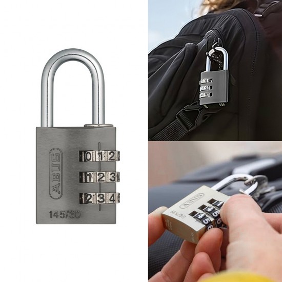  ABUS Traveller 3 digit code Password Padlock, Titanium