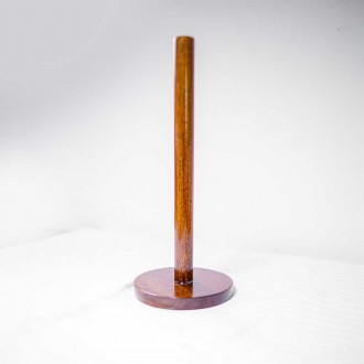 Sunny Daze Handcrafted Mahogany Wood Kitchen Paper Towel Holder - Straight Rod Design Without Top Finial, Height 37cm