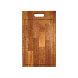 Sunny Daze Handcrafted Mahogany Hardwood Checkered Rectangular Chopping Board - 50cm x 30cm x 2.54cm