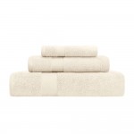 Superior Zero Twist 100% Cotton Super Soft and Absorbent 3 - Piece Towel Set, Ivory