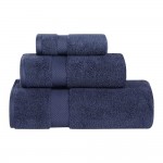 Superior Zero Twist 100% Cotton Super Soft and Absorbent 3 - Piece Towel Set, Midnight