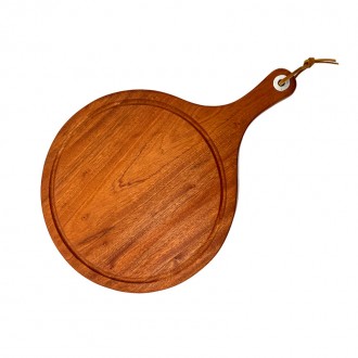 Sunny Daze Handcrafted Mahogany Hardwood Round Chopping/Pizza Board, Diameter 34cm