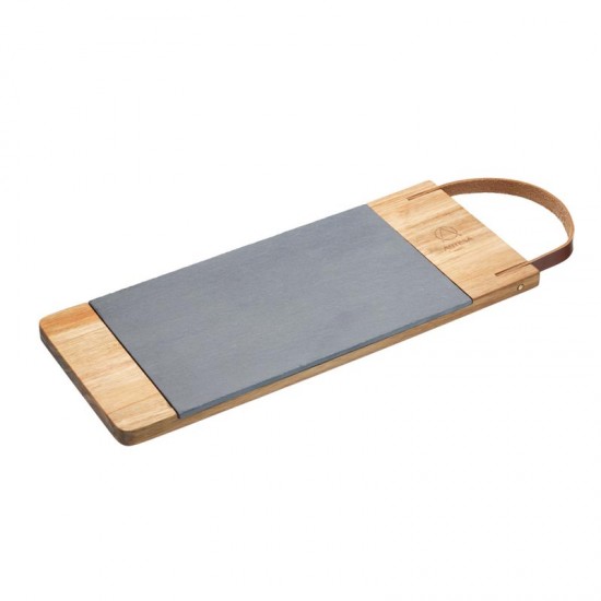 Shop quality Artesà Wooden Tray with Leather Strap and Removable Slate Serving Platter, 47 x 16 cm (18.5" x 6½"), Metallic/Brown in Kenya from vituzote.com Shop in-store or online and get countrywide delivery!