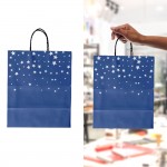 VZ Blue Paper Gift Bags with White Star Patterns - 41cm H x 12cm L x 32cm W - Large