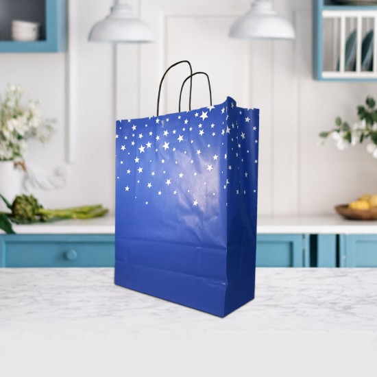 Shop quality VZ Blue Paper Gift Bags with White Star Patterns - 41cm H x 12cm L x 32cm W - Large in Kenya from vituzote.com Shop in-store or online and get countrywide delivery!