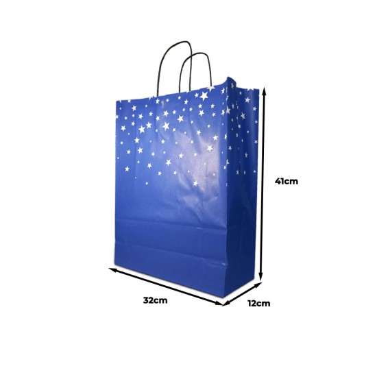 Shop quality VZ Blue Paper Gift Bags with White Star Patterns - 41cm H x 12cm L x 32cm W - Large in Kenya from vituzote.com Shop in-store or online and get countrywide delivery!