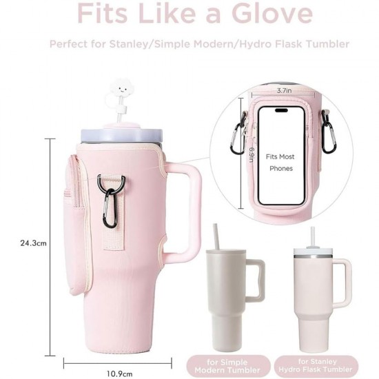  Billz Buddy Tumbler Accessory Bag for S well XL & Stanley 40oz Travel Mug - Pink