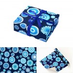 Wrapping Gift Paper with Blue Abstract Flowers Pattern -  59.5cm W X 42cm L