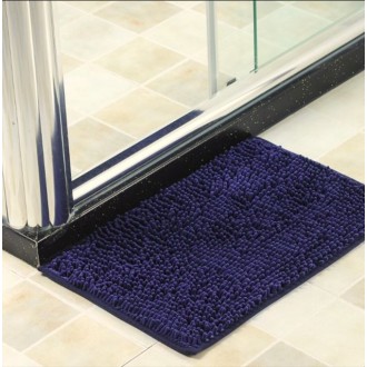 Interdesign 30" x 20" Blue Frizz Bathroom Rug Mat