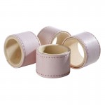 Premier Faux Leather Pink Napkin Rings - Set of 4, Pink