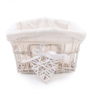 Candlelight Wicker Basket, White