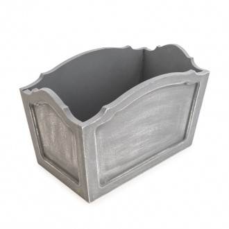 Candlelight  Wood Storage Box, Matt Grey