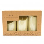 Candlelight Set of Three LED Pillar Candles , Cream