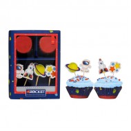 Premier Rocket 48 Piece Cupcake Cases and Toppers Set ( 24 Cases & 24 Toppers)