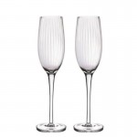 BarCraft Set of 2 Ridged Champagne Flutes