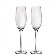 BarCraft Set of 2 Ridged Champagne Flutes