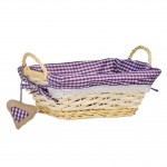 Premier Purple Gingham Lining Rectangle Willow Basket