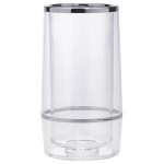 Neville Genware Clear Acrylic Wine Cooler Chrome Trim, 23 x 12cm (H x Dia)