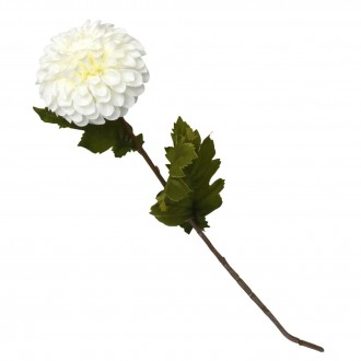 Candlelight Single Stem Faux Dahlia White Tall, 60cm