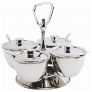 Neville GenWare Stainless Steel Revolving Relish Server 4-Way 