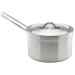 Neville Genware Heavy Duty Aluminium Saucepan With Lid, 2 Litres