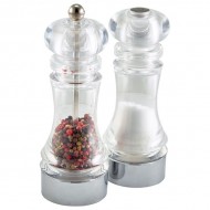 Neville Genware Acrylic Pepper Mill & Salt Shaker Set of 2,  6 Inches