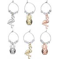 BarCraft Tropical Pineapple & Flamingo Wine Charms